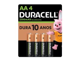 Pilha Recarregável AA 1.2V 2500 mAh - 4 Unid - Duracell